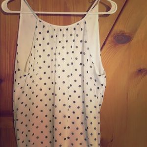 Express black/white polka dot tank—Medium